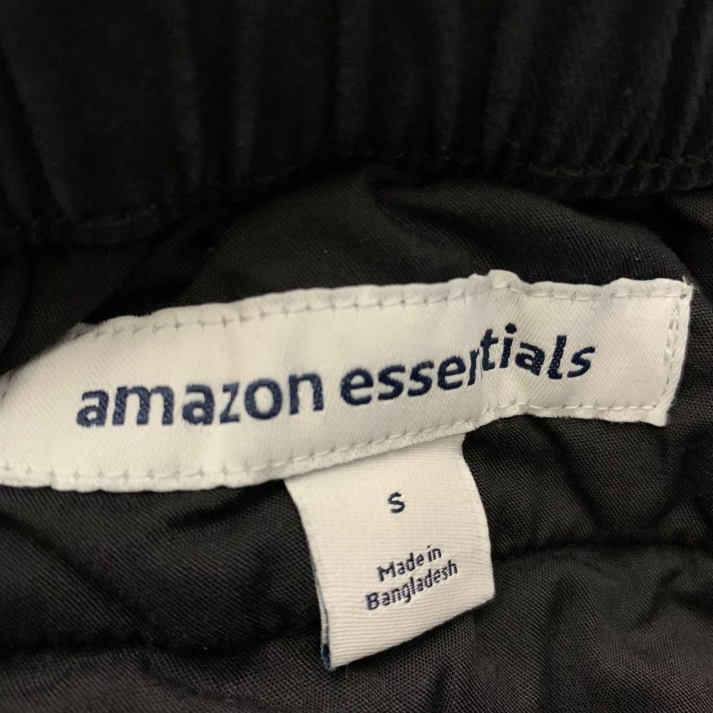 A Essentials Straight Fit Jogger Pants S Black Elastic Drawstring Pockets - Picture 8 of 8